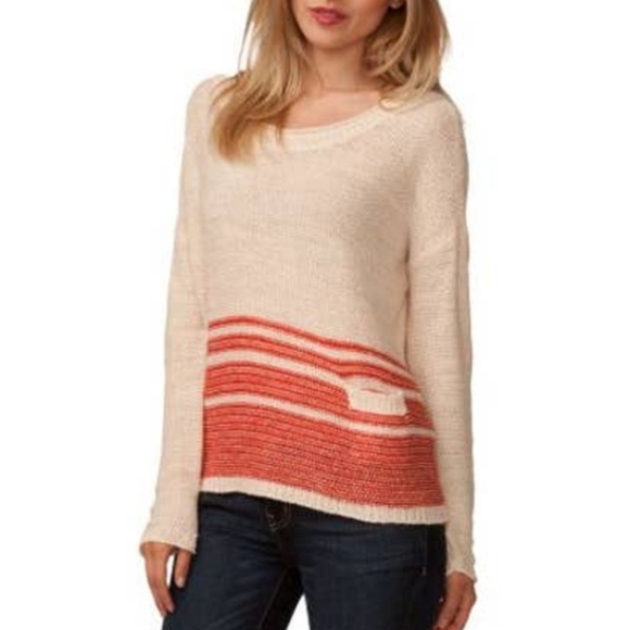 Joie 100% Linen Striped Relaxed Sweater Top - Picture 1 of 8